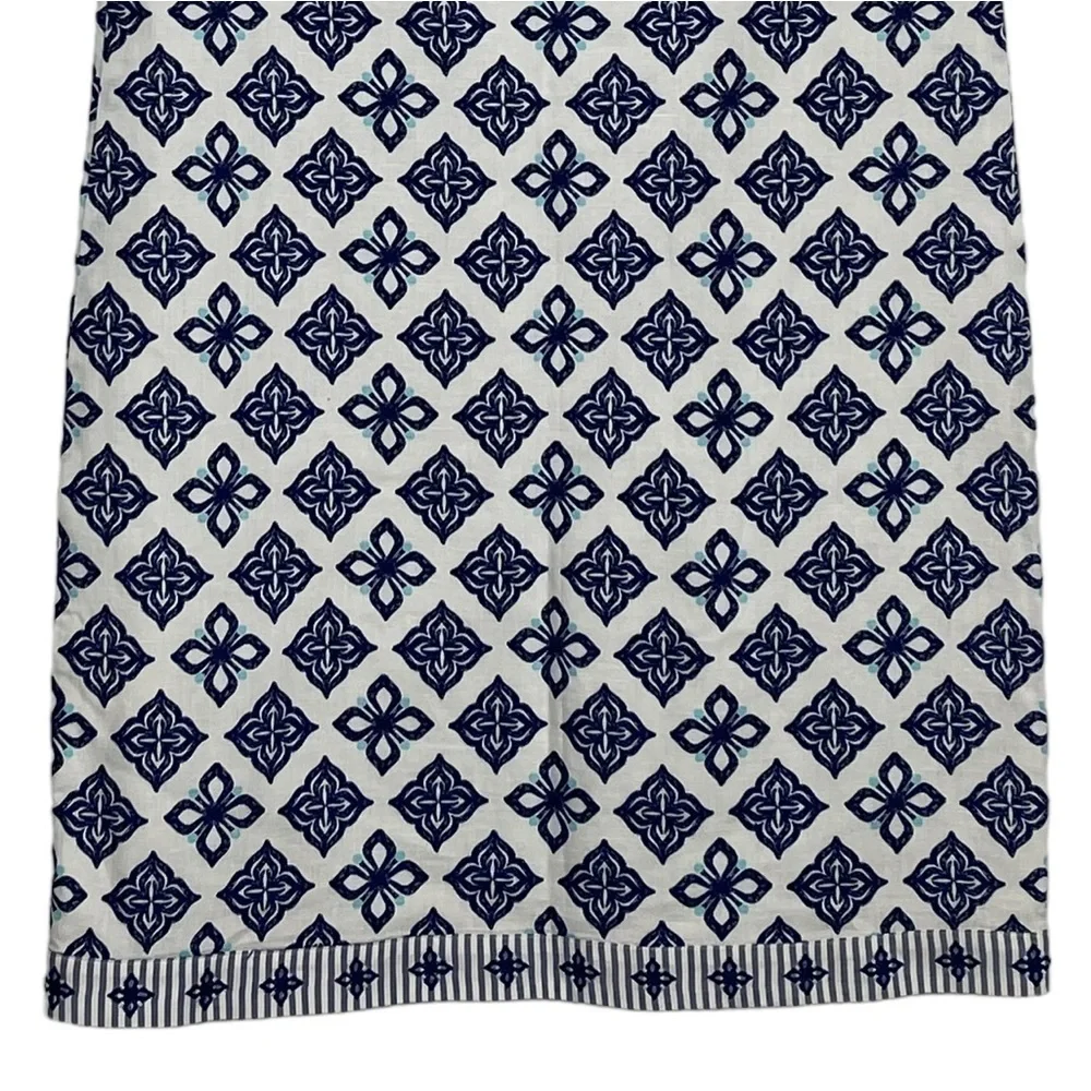 VINEYARD VINES 2Q0498 WHALE TALE TILE STRIPE LINEN COTTON TUNIC SHIFT DRESS